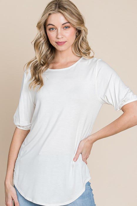 Cream Puff Sleeve Top