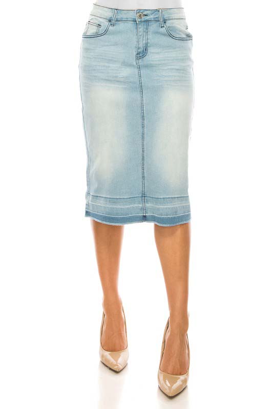 Emma Light Wash Denim Skirt