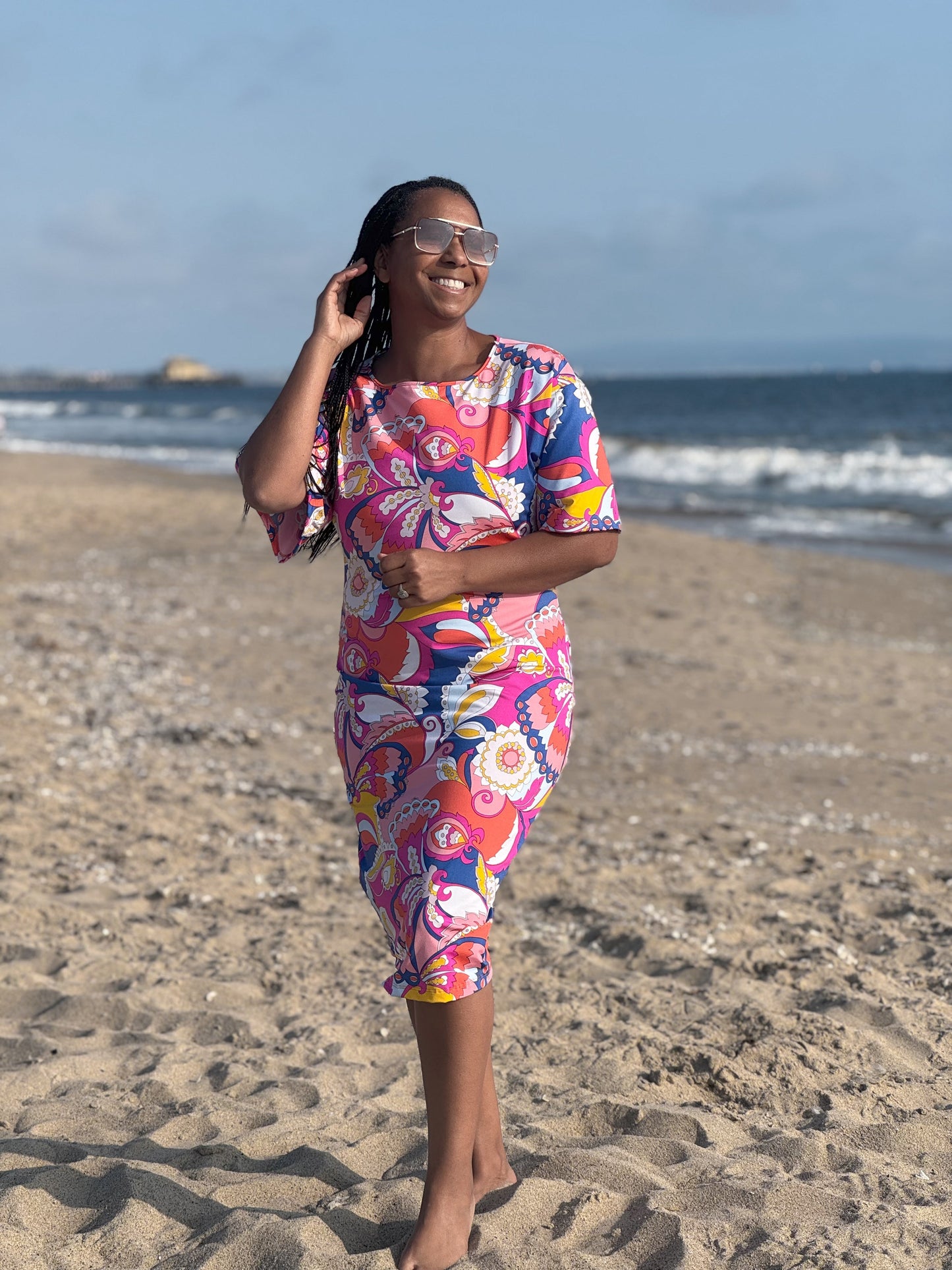Colorful Paisely Print Dress