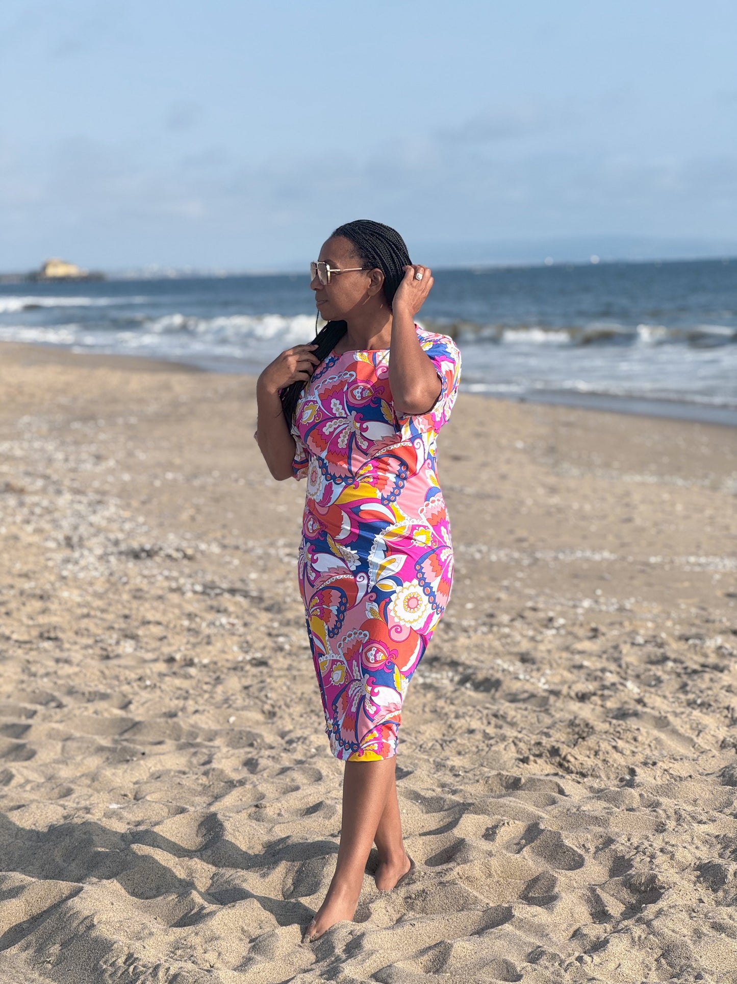 Colorful Paisely Print Dress
