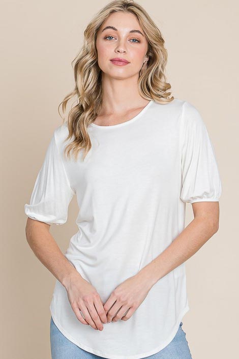 Cream Puff Sleeve Top