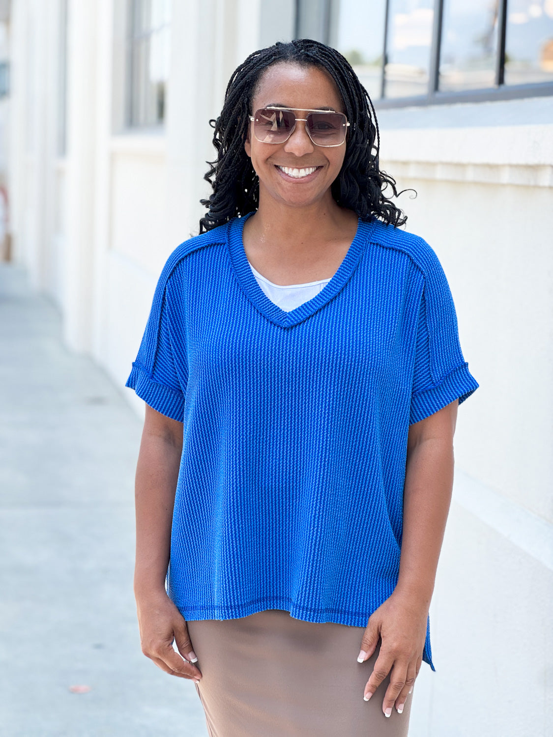 Blue Ribbed Tunic