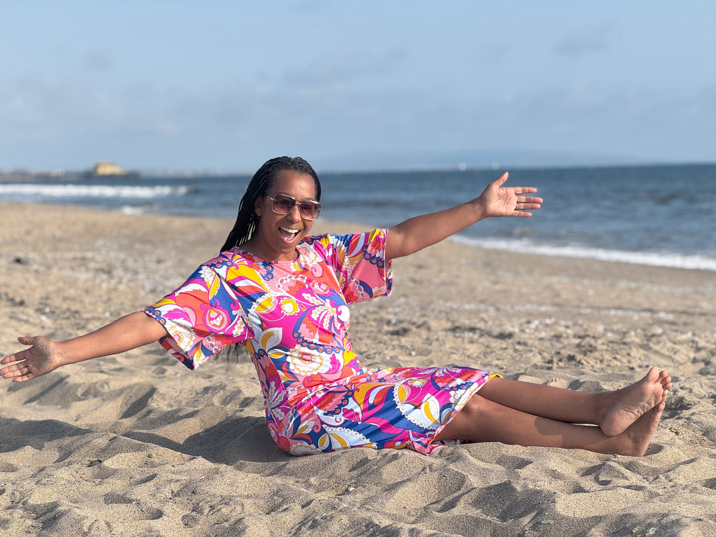 Colorful Paisely Print Dress