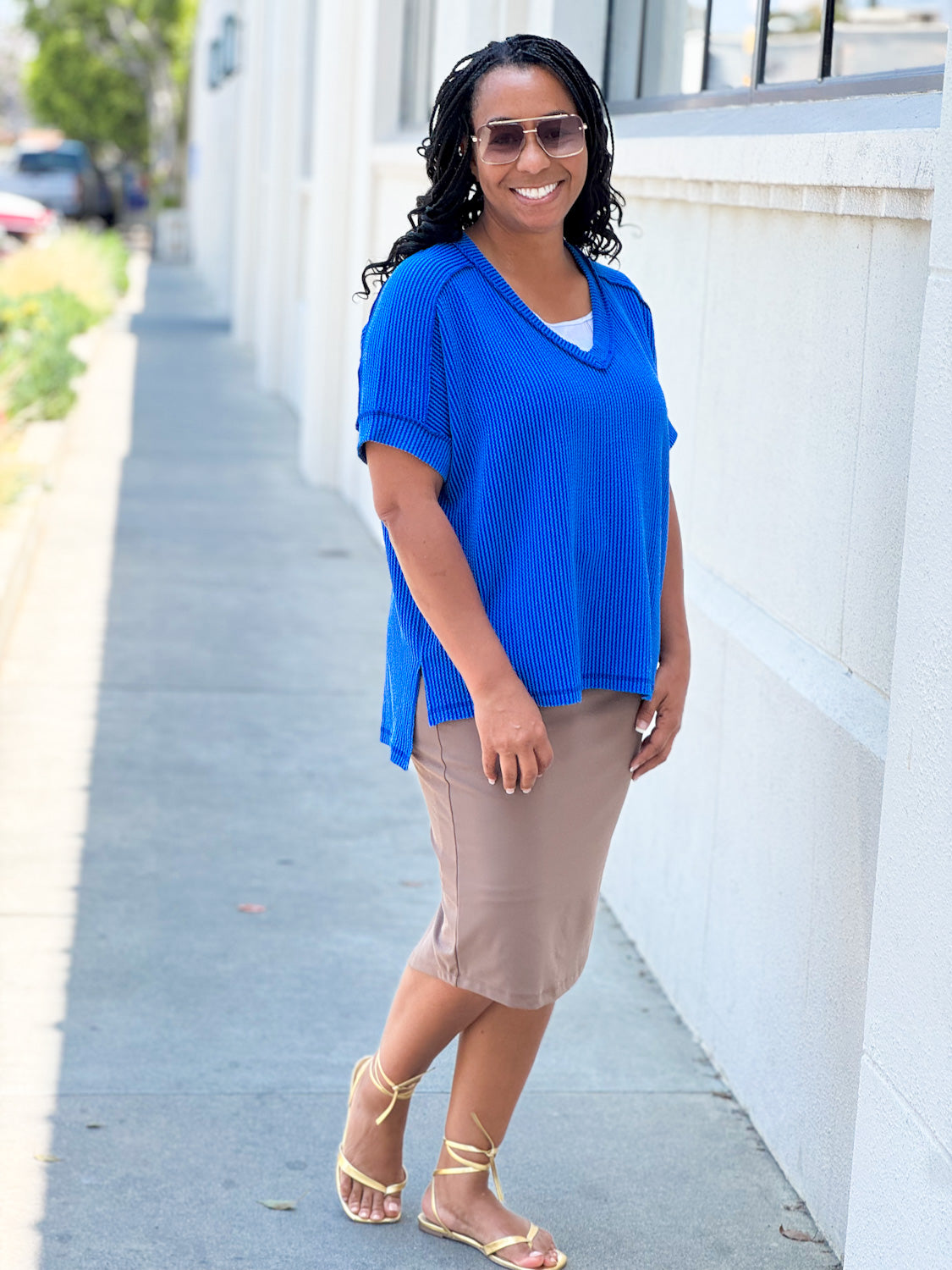 Blue Ribbed Tunic