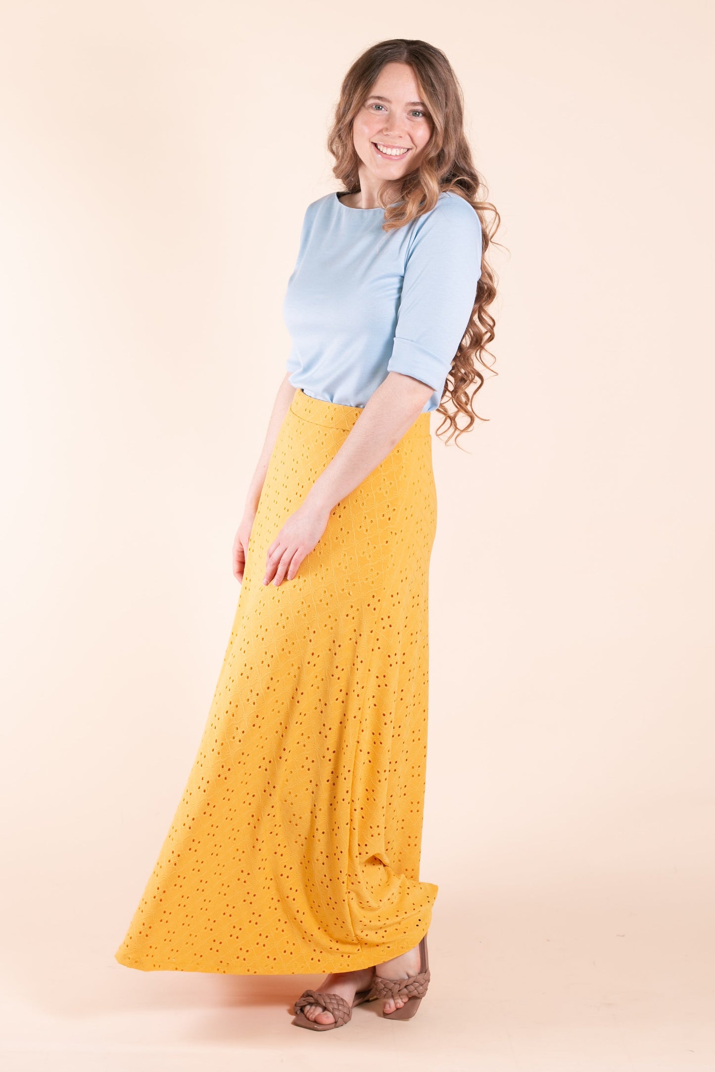 Lauren Boatneck Top in Baby Blue