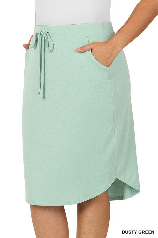 Self Tie Tulip Hem ATHLEISURE Skirt
