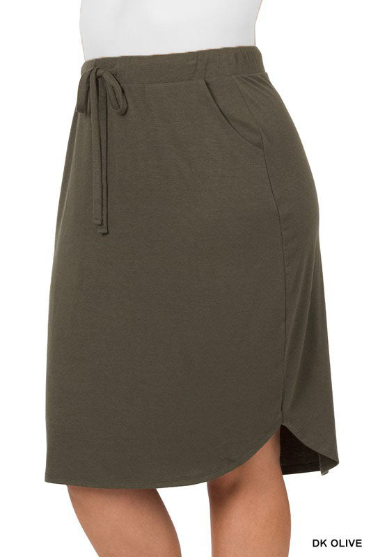 Self Tie Tulip Hem ATHLEISURE Skirt