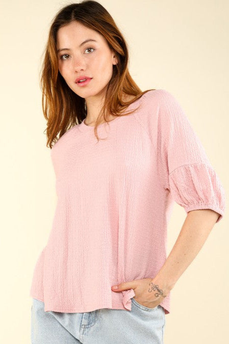 Half Puff Sleeve Top