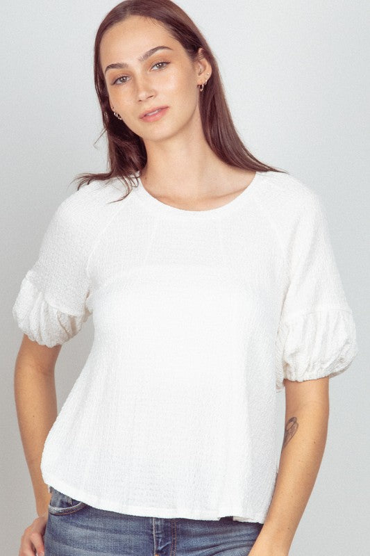 Half Puff Sleeve Top