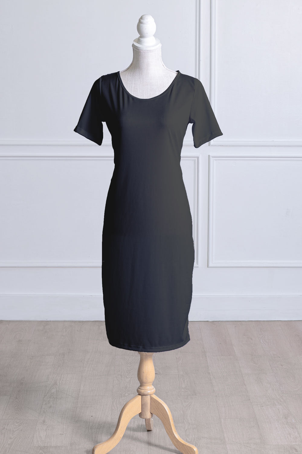 Black Slip Dress with Sleeve