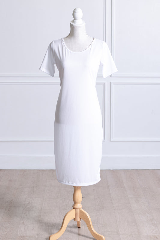 White Slip Dress with Sleeve