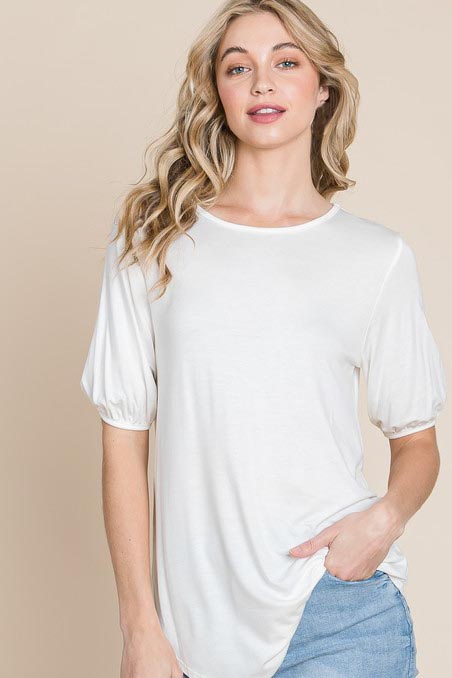 Cream Puff Sleeve Top