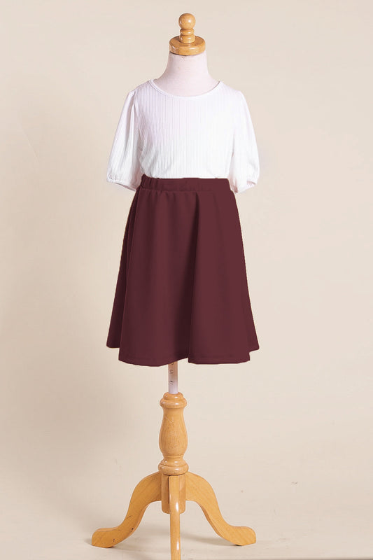 Briley A-Line Skirt in Burgundy