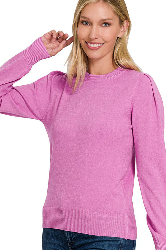 Viscose Blouson Sleeve Sweater