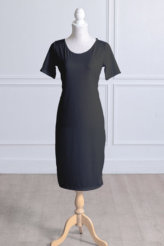 Black Slip Dress with Sleeve